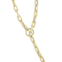 14K Yellow Gold Paperclip Toggle Link Necklace