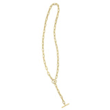 14K Yellow Gold Paperclip Toggle Link Necklace thumbnail 4