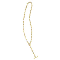 14K Yellow Gold Paperclip Toggle Link Necklace