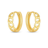 14k Yellow Gold Curb Huggie Hoop thumbnail 2