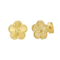 14K yellow gold daisy ring with textured petals and no stones