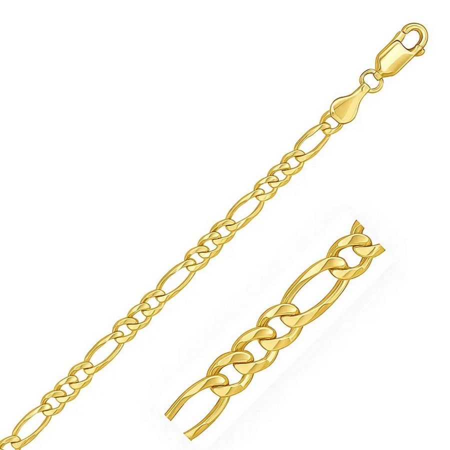 14k Yellow Gold Solid Figaro Chain (7.00 mm)