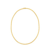 14K yellow gold brick Omega necklace with flat interlocking links thumbnail 1