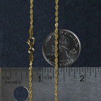 14k Yellow Gold Solid Diamond Cut Rope Chain (1.80 mm)