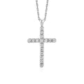 925 sterling silver cross pendant with diamond stones along the arms