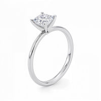1 Carat Princess Lab Grown IGI G/VS1 Diamond Solitaire Ring in 14K White Gold