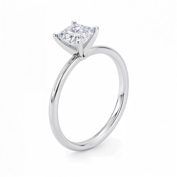 1 Carat Princess Lab Grown IGI G/VS1 Diamond Solitaire Ring in 14K White Gold