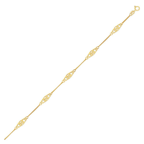 14k Yellow Gold Infinity Bracelet