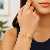 10k Yellow Gold Solid Figaro Bracelet (4.50 mm) thumbnail 6