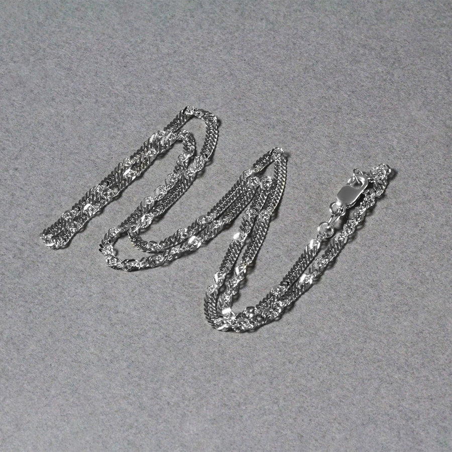 14k White Gold Singapore Chain (2.10 mm)