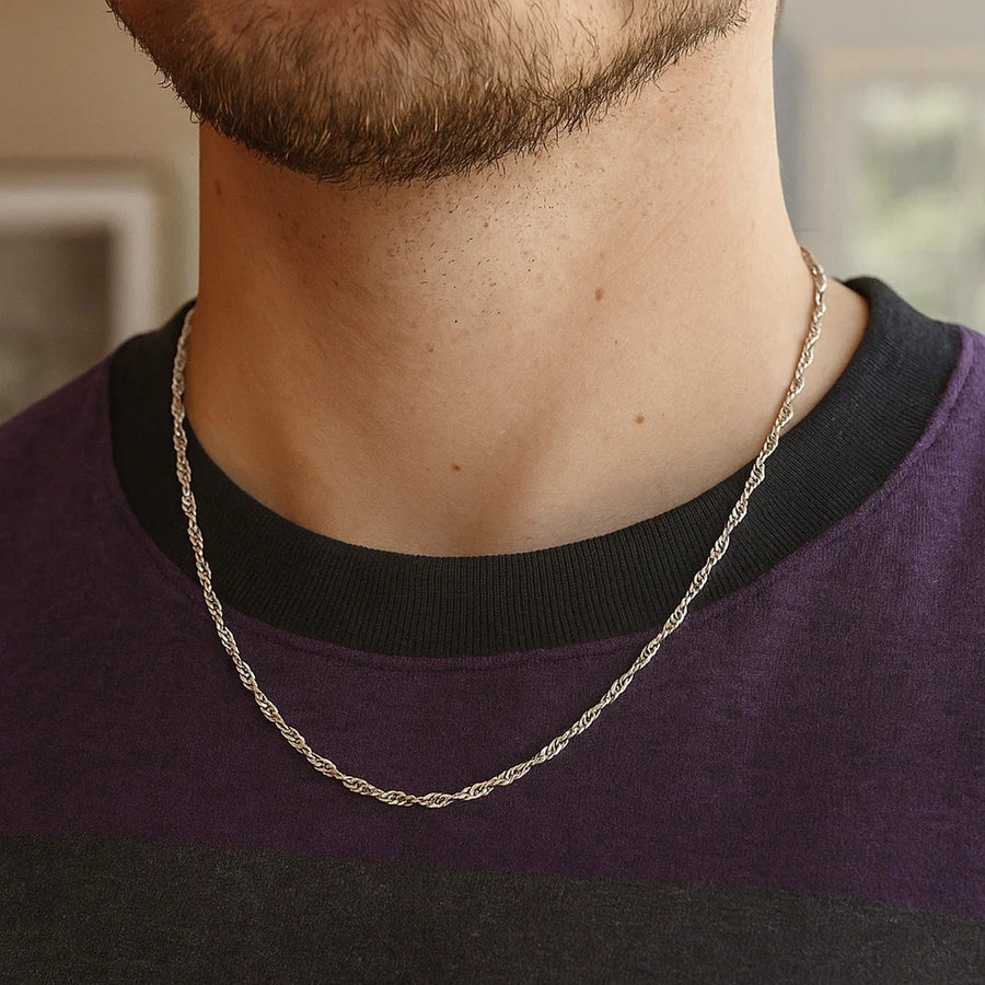 14k White Gold Singapore Chain (2.10 mm)