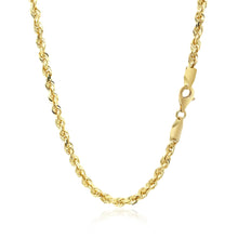 Load image into Gallery viewer, 10k Yellow Gold Solid Diamond Cut Rope Chain (3.50 mm)