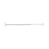 Sterling Silver Rhodium Plated Pearl Pearl Curb Toggle Bracelet (4.50 mm) thumbnail 2