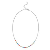 Sterling Silver Rhodium Plated Rainbow CZ Necklace thumbnail 2