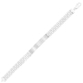 925 rhodium plated sterling silver railroad chain ID bracelet with secure clasp
