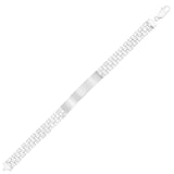 Sterling Silver Rhodium Plated Railroad Chain ID Bracelet thumbnail 1