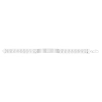Sterling Silver Rhodium Plated Railroad Chain ID Bracelet