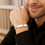 Sterling Silver Rhodium Plated Railroad Chain ID Bracelet thumbnail 5
