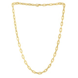 Oval Domed Paperclip Necklace in 14K Yellow Gold (5.30 mm) thumbnail 2