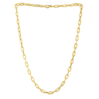 Oval Domed Paperclip Necklace in 14K Yellow Gold (5.30 mm)