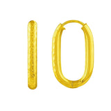 Endless Engraved Paperclip Hoop Earrings in 14K Yellow Gold thumbnail 1