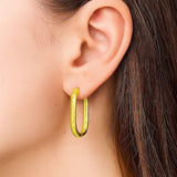 Endless Engraved Paperclip Hoop Earrings in 14K Yellow Gold thumbnail 3
