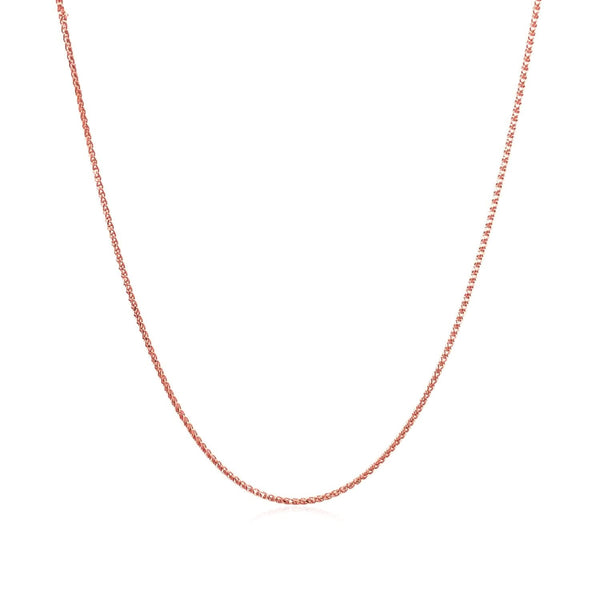 14k Rose Gold Diamond Cut Round Wheat Chain (0.70 mm)