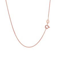 14k Rose Gold Diamond Cut Round Wheat Chain (0.70 mm)