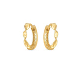 14k Yellow Gold Twist Huggie Hoops thumbnail 2
