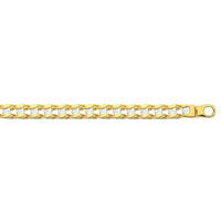 14k Two-Tone Gold Mens Bracelet with S Style Bar Links (7.85 mm)