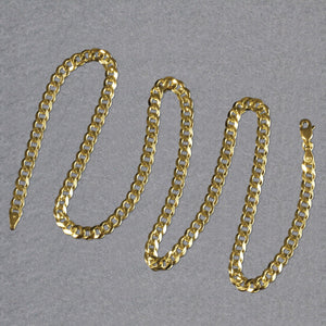 14k Yellow Gold Solid Curb Chain (4.70 mm)