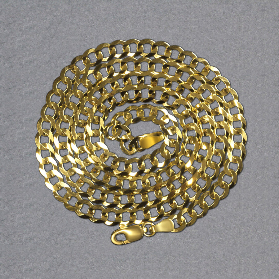 14k Yellow Gold Solid Curb Chain (4.70 mm)