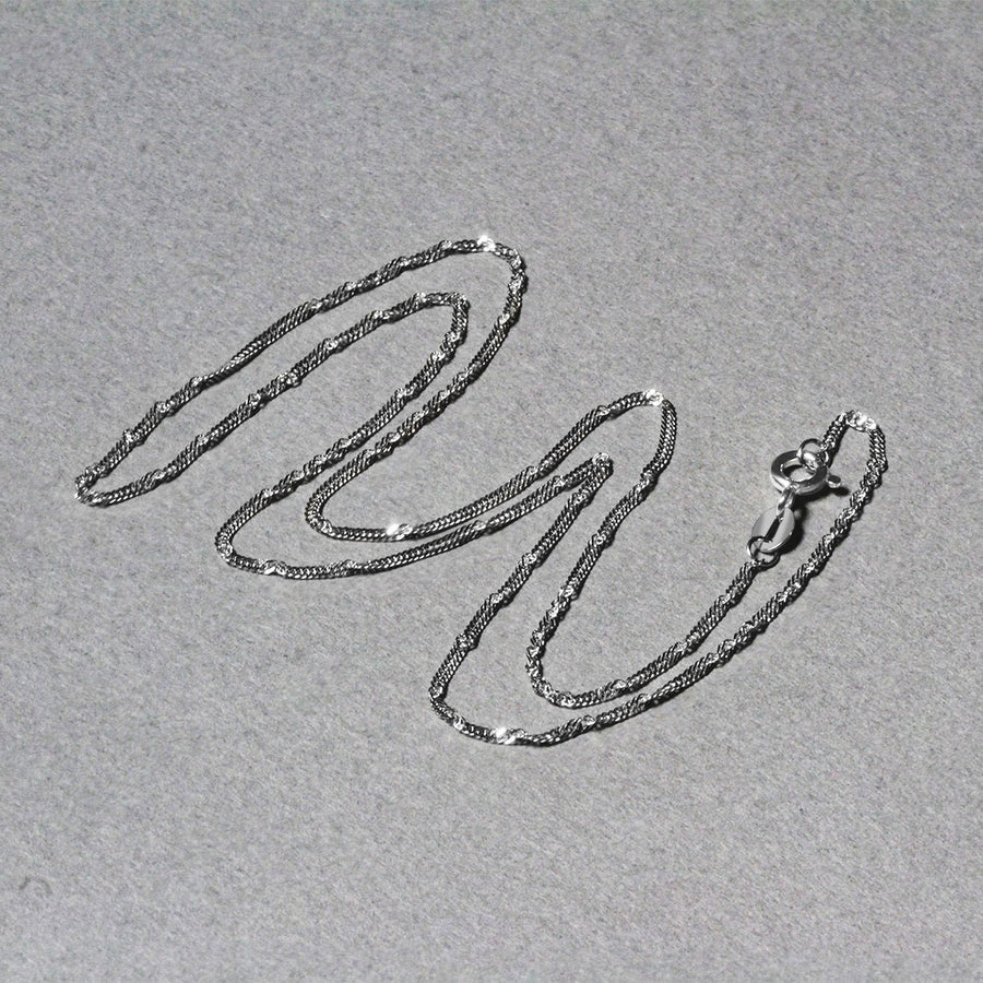 14k White Gold Singapore Chain (1.30 mm)