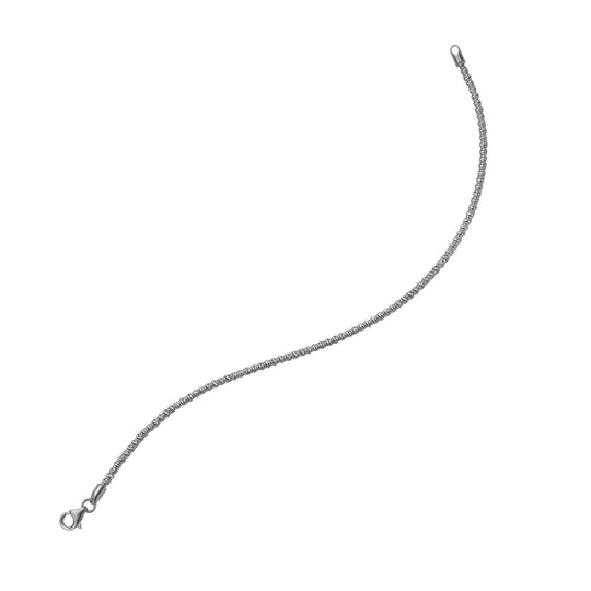 14K white gold sparkle spring chain bracelet, 2.10 mm faceted links