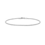 14K White Gold Sparkle Spring Chain Bracelet (2.10 mm) thumbnail 2
