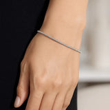 14K White Gold Sparkle Spring Chain Bracelet (2.10 mm) thumbnail 3