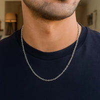 14k White Gold Pendant Chain with Textured Links (2.30 mm)