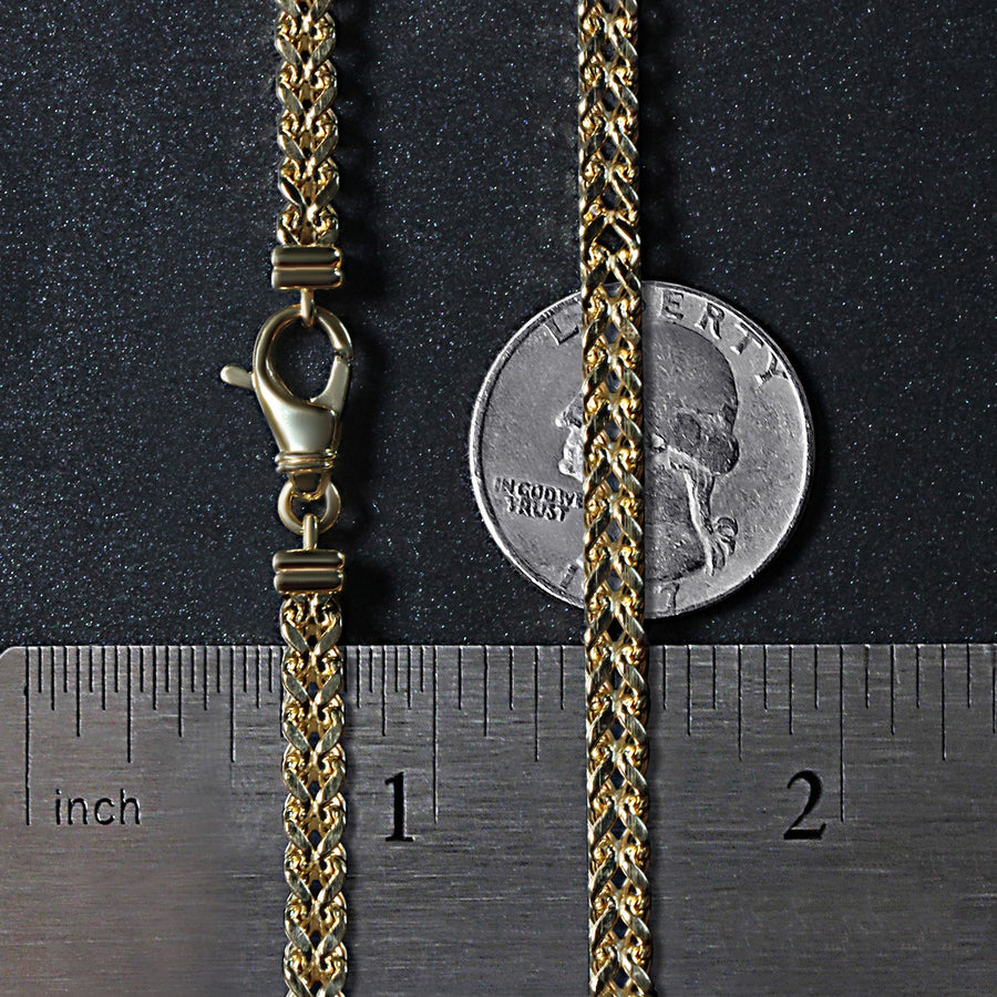 14k Yellow Gold Square Franco Chain (4.40 mm)