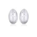 14K white gold earrings with oval diamond stones
