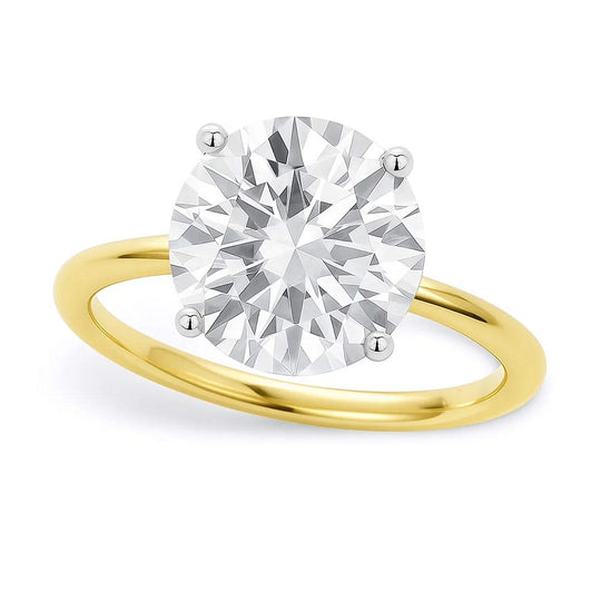 10K yellow gold ring with 1 round diamond solitaire stone