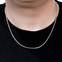 14k White Gold Solid Diamond Cut Rope Chain (2.00 mm)