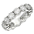 14K white gold eternity ring with round diamond stones set around the band