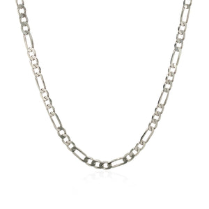 14k White Gold Solid Figaro Chain (3.00 mm)