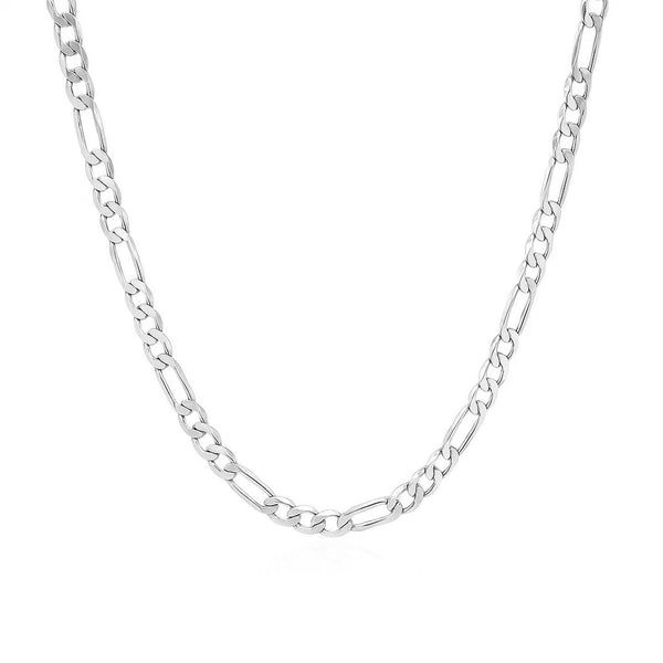 14k White Gold Solid Figaro Chain (3.00 mm)