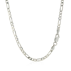 14k White Gold Solid Figaro Chain (3.00 mm)