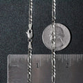 14K white gold Figaro chain, 3.00 mm solid link pattern