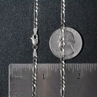 14k White Gold Solid Figaro Chain (3.00 mm)