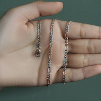 14k White Gold Solid Figaro Chain (3.00 mm)
