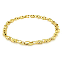 14k Yellow Gold Puffed Mariner Link Bracelet (4.70 mm)