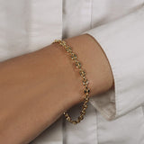 14K yellow gold puffed mariner link bracelet, 4.70 mm width thumbnail 1